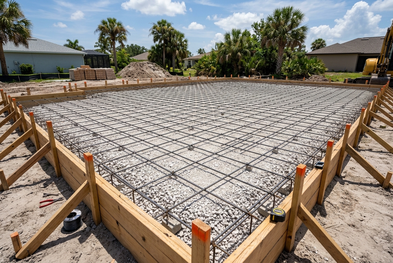 Site preparation for a Cape Coral concrete slab