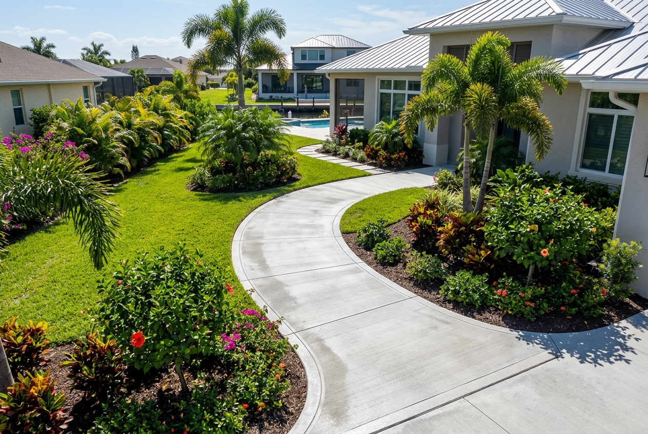 broom finish and joint on a concrete walkway