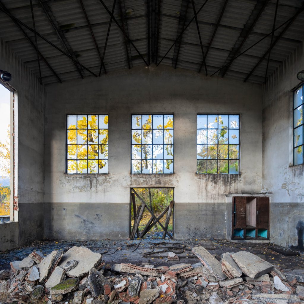 Restoration and demolition area