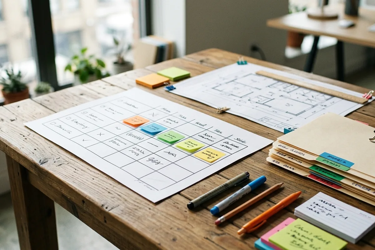 Illustrative commercial build-out responsibility checklist and project notes